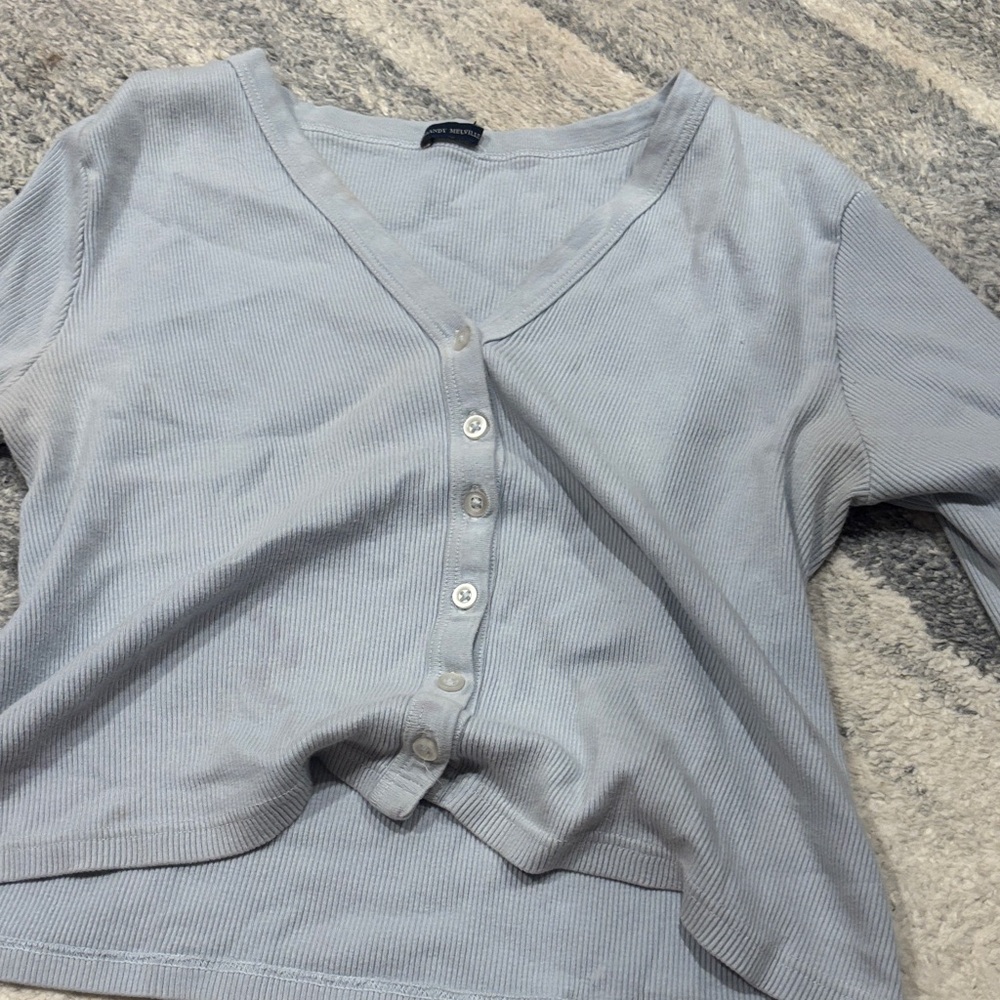 Brandy Melville Soft Gray Knit Top
